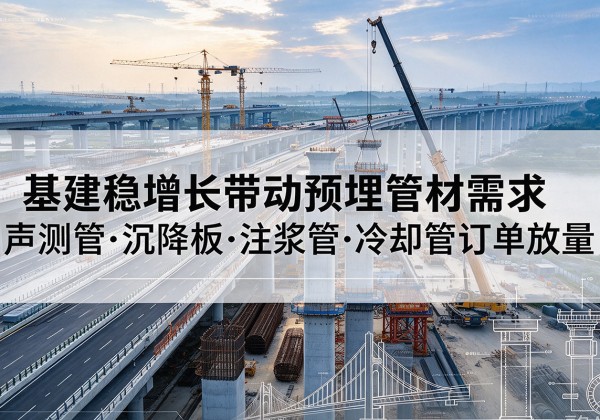 绍兴基建稳增长带动预埋监测管材需求，声测管、沉降板、注浆管订单持续放量